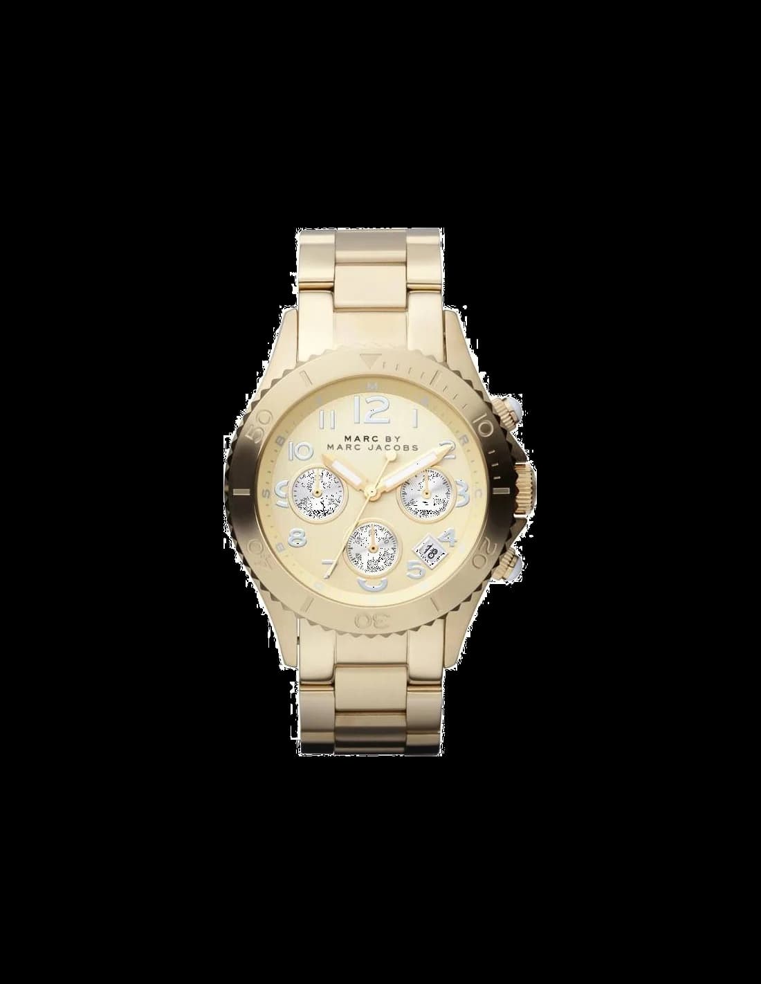 Marc by Marc Jacobs Rock Chrono MBM3188 Yellow Gold Steel Bracelet Watch vue 2