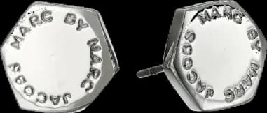 Boucles d'oreilles écrou Marc by Marc Jacobs en acier argenté