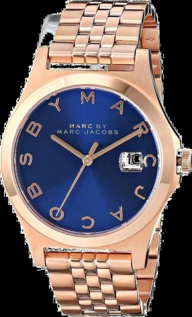 Montre Femme Marc by Marc Jacobs Blade MBM3316 Lettres or rose et cadran bleu nuit