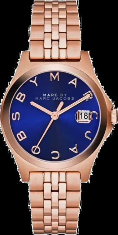 Montre Femme Marc by Marc Jacobs Slim Mini MBM3322 Acier doré rose et Cadran bleu nuit