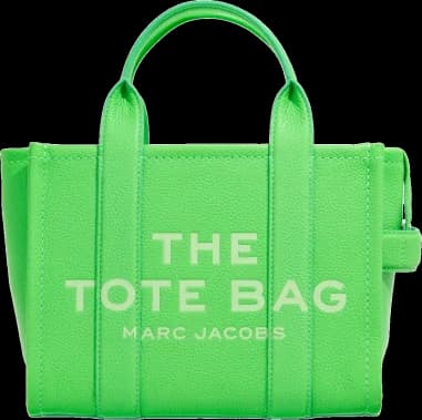 Sac à main Marc Jacobs The Medium Tote Bag vert fluo en cuir grainé