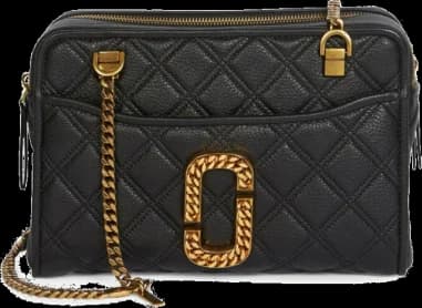 Sac Porté Épaule Marc Jacobs The Status en cuir matelassé noir avec trombone