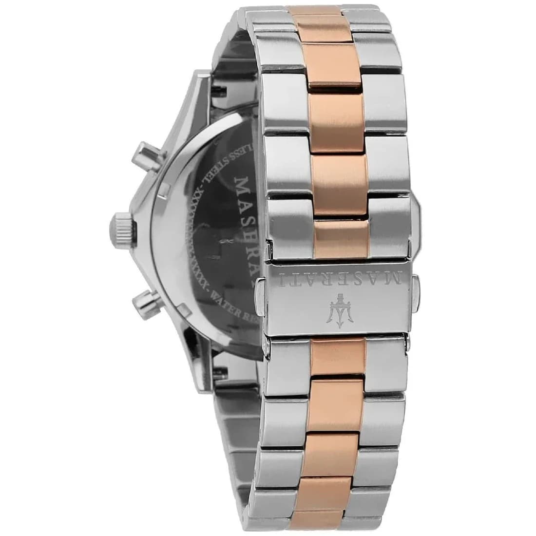 Montre Homme Maserati Circuito R8873627004 Cadran chronographe noir Bracelet en acier inoxydable bicolore vue 4