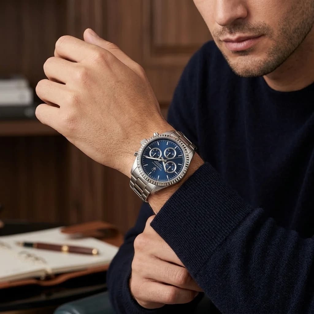 Montre Homme Maserati Competizione R8853100022 cadran bleu vue 5