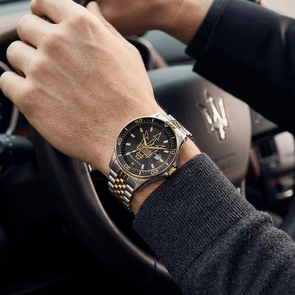 Maserati Sfida R8853140009 men's two-tone watch, maillons acier strap vue 5