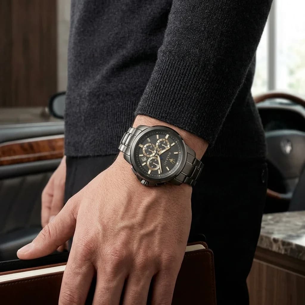 Montre Maserati R8873621007 homme verso boîtier gris