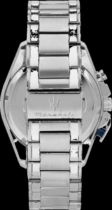 Montre Homme Maserati Traguardo R8873612043 chronographe cadran bleu bracelet en acier inoxydable argenté vue 4