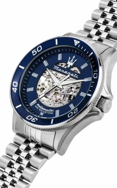 Montre Maserati R8823140011 Automatique Squelette en Acier Argenté vue 3