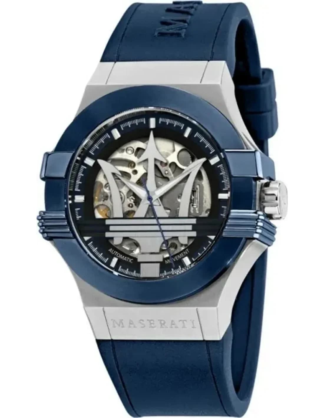 Maserati R8821108028 vue de côté, bracelet silicone