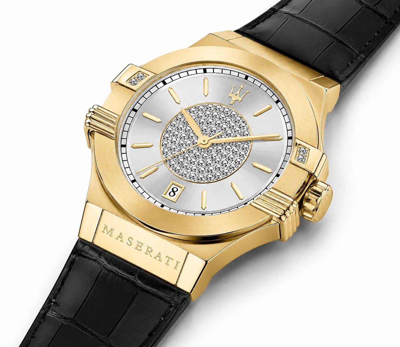 Montre Femme Maserati Potenza R8851108505 Quartz Cadran Argent Bracelet Cuir Noir vue 2