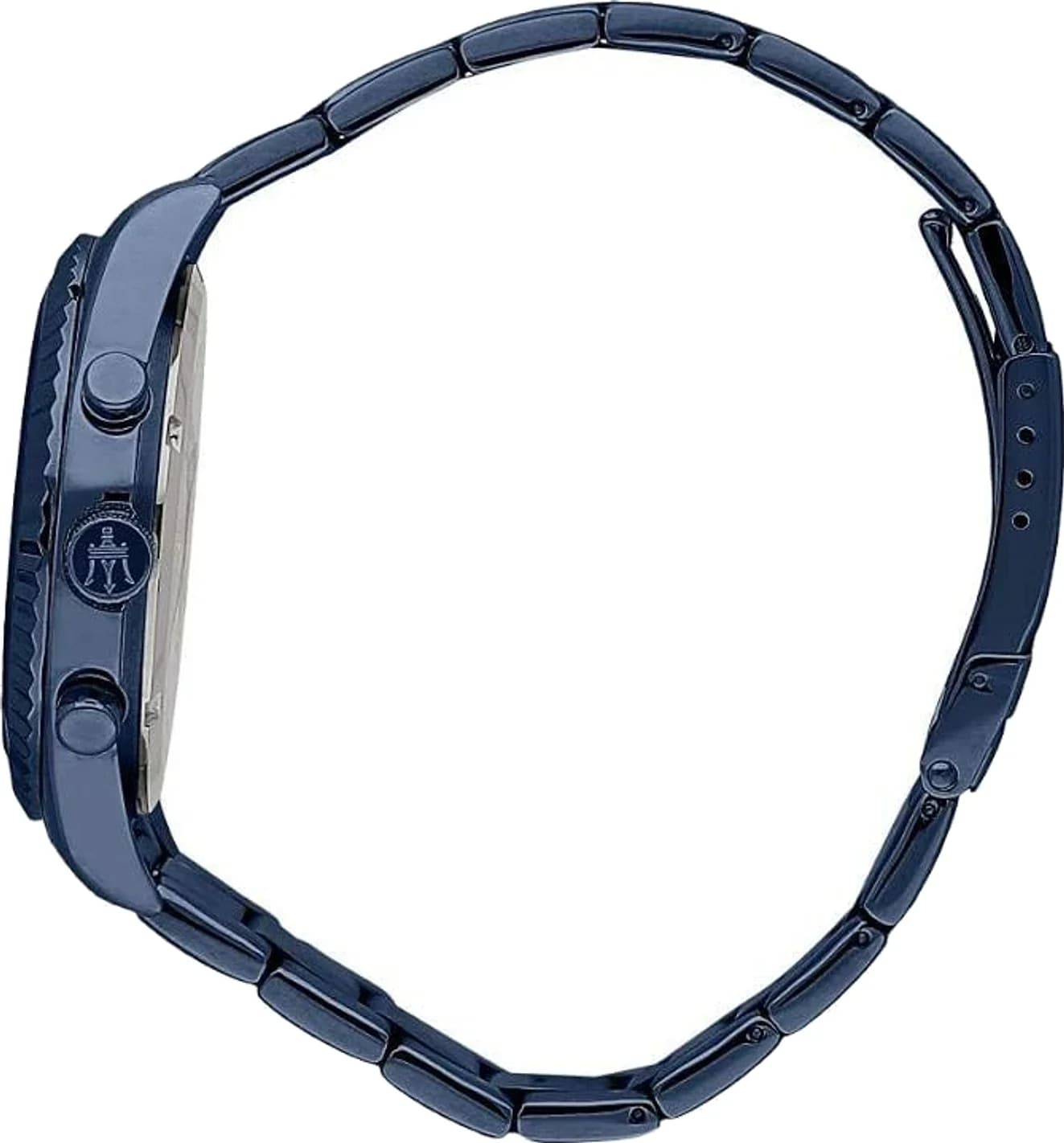 Maserati R8853100025 vue de côté, bracelet acier