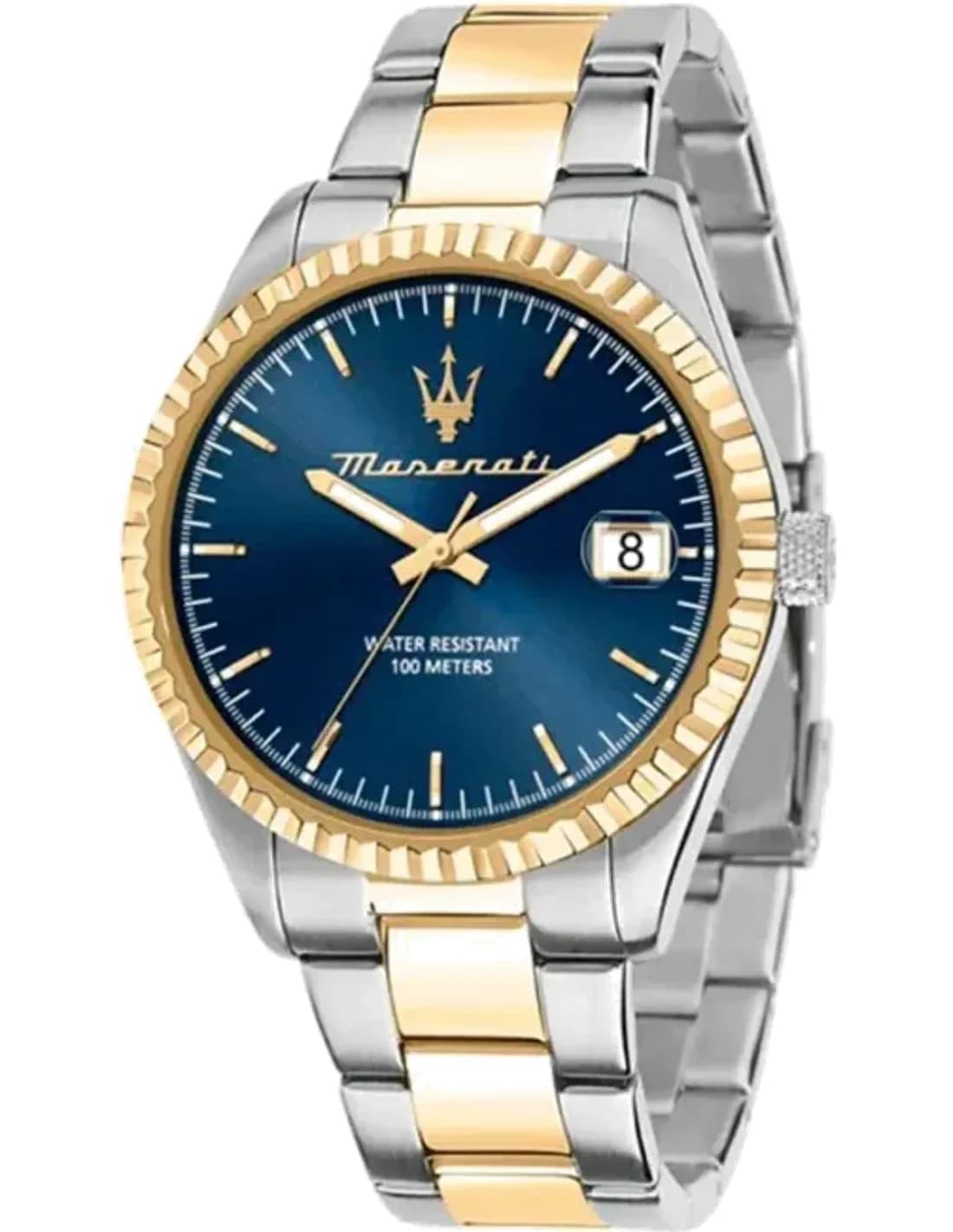 Maserati R8853100027 vue de côté, bracelet acier