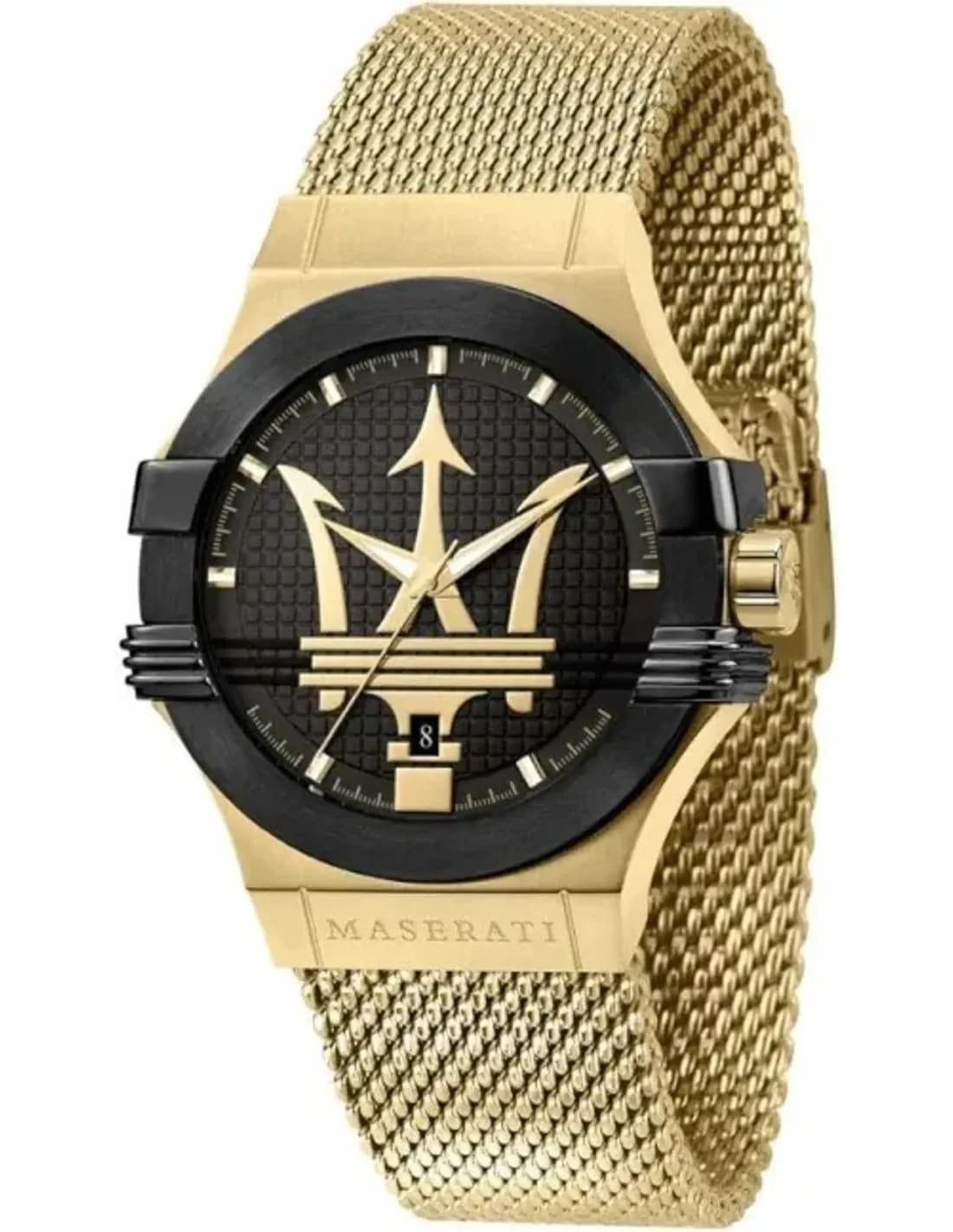 Maserati R8853108006 vue de côté, bracelet acier