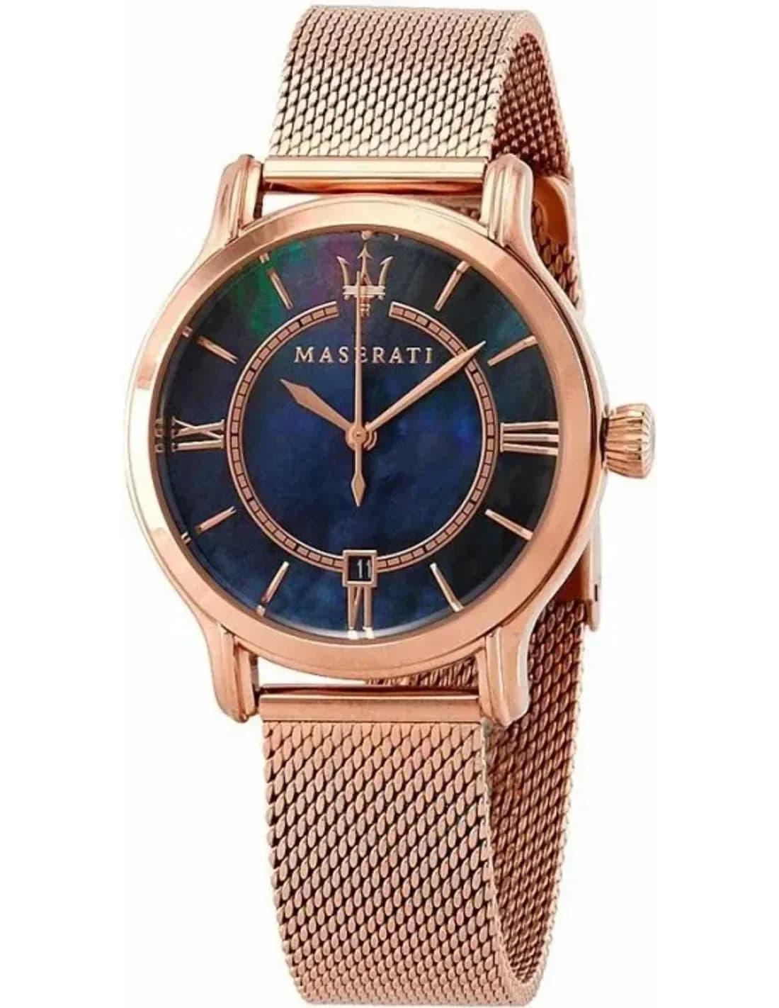 Maserati R8853118503 vue de côté, bracelet acier