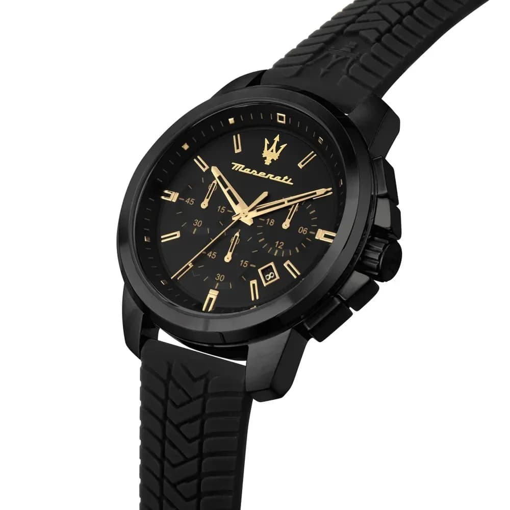 Maserati R8871621011 vue de côté, bracelet silicone