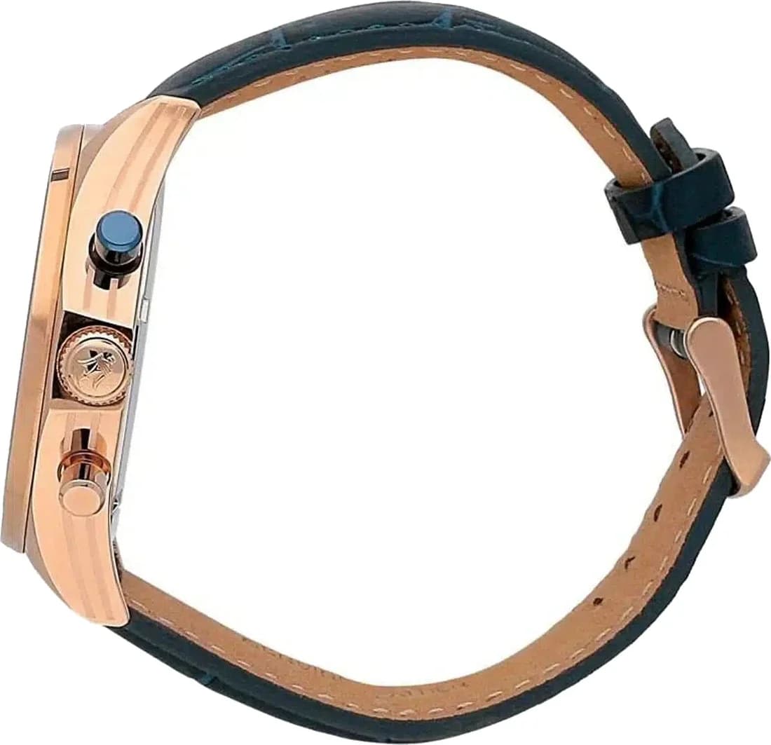 Maserati R8871627002 vue de côté, bracelet cuir