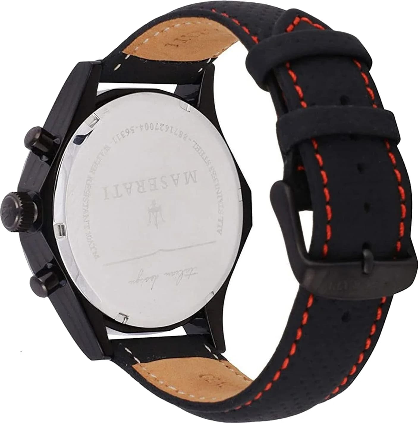 Maserati R8871627004 vue de côté, bracelet cuir
