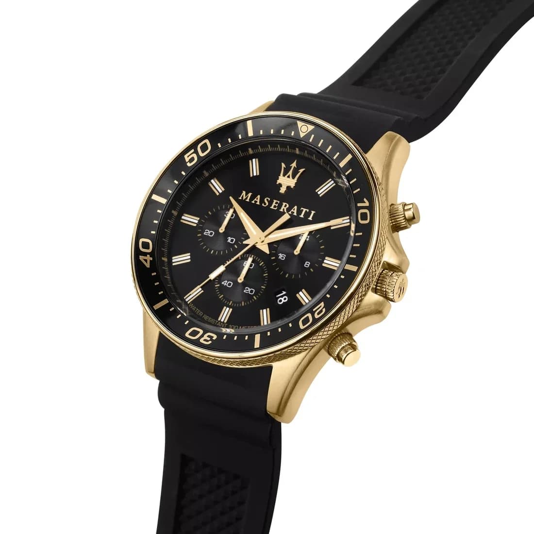 Maserati R8871640001 vue de côté, bracelet silicone