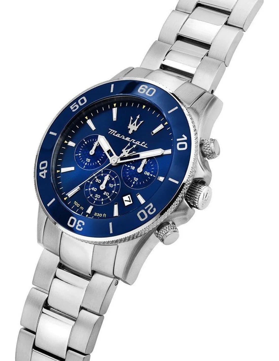 Montre Maserati Competizione R8873600002 homme argentée, bracelet maillons acier vue 3