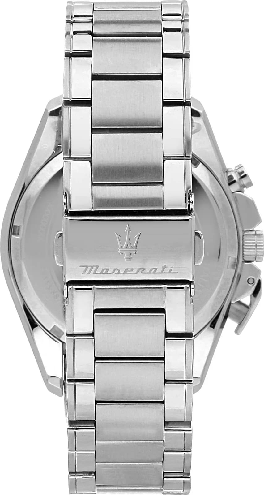 Gros plan sur le cadran noir de la Maserati R8873612042