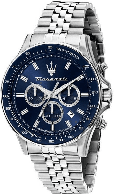 Maserati R8873640025 vue de côté, bracelet acier