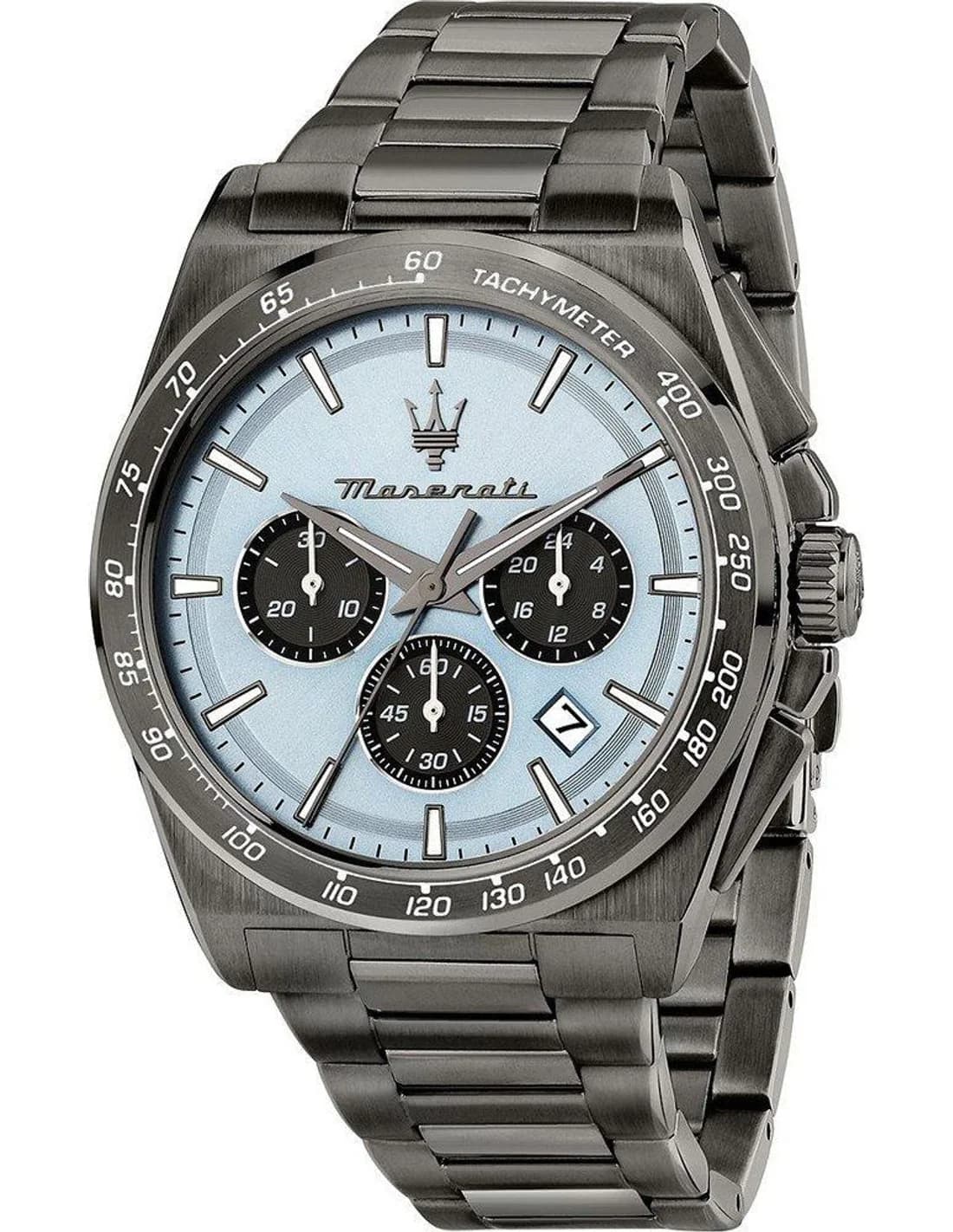 Maserati R8873652004 vue de côté, bracelet acier