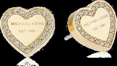 Boucles d'oreilles Michael Kors Heritage MKJ3965710 forme de coeur en acier doré