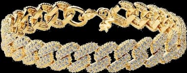 Bracelet à maillons Michael Kors Statement Link incrusté de zircon argent 925 plaqué or