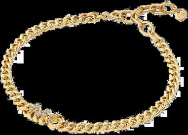 Bracelet Michael Kors chaîne avec logo en argent 925 plaqué or 14 carats