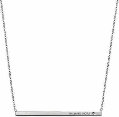 Collier Michael Kors Heritage avec barre pendante 3D en acier inoxydable argenté