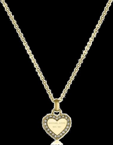 Collier Michael Kors MKJ3969710 coeur orné de brillants en acier doré