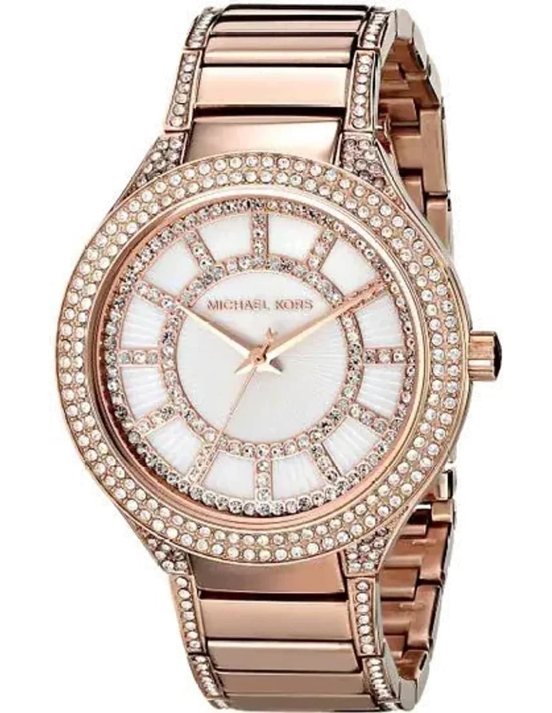 Michael Kors Kerry MK3313 Rose Gold Rectangular Link Women's Watch vue 2