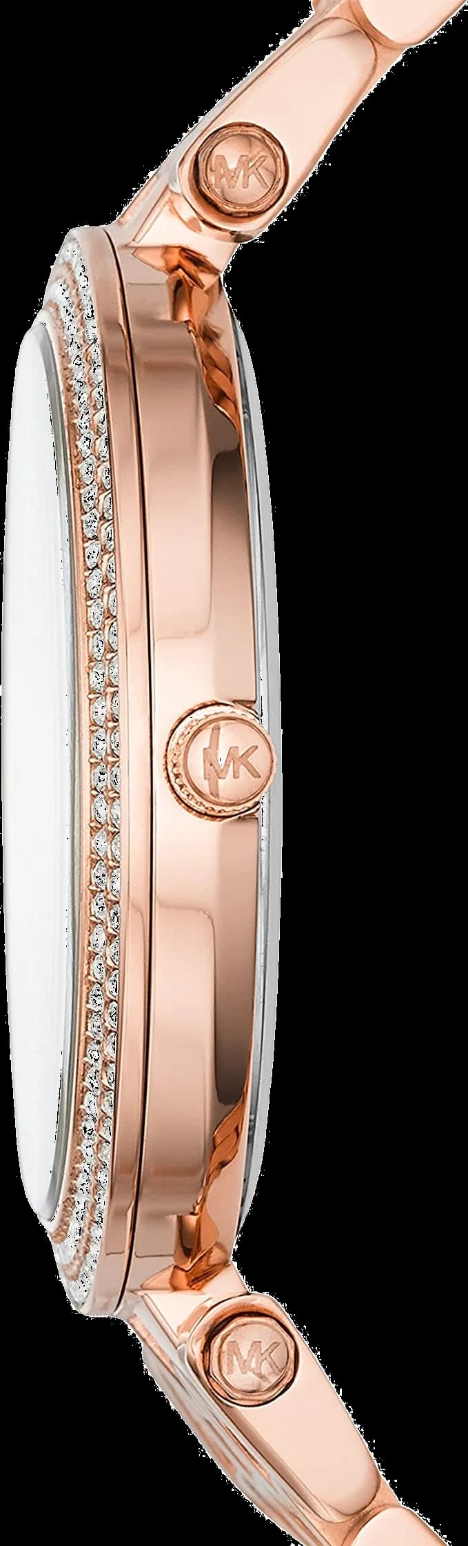 Gros plan sur le cadran or rose de la Michael Kors MK3439