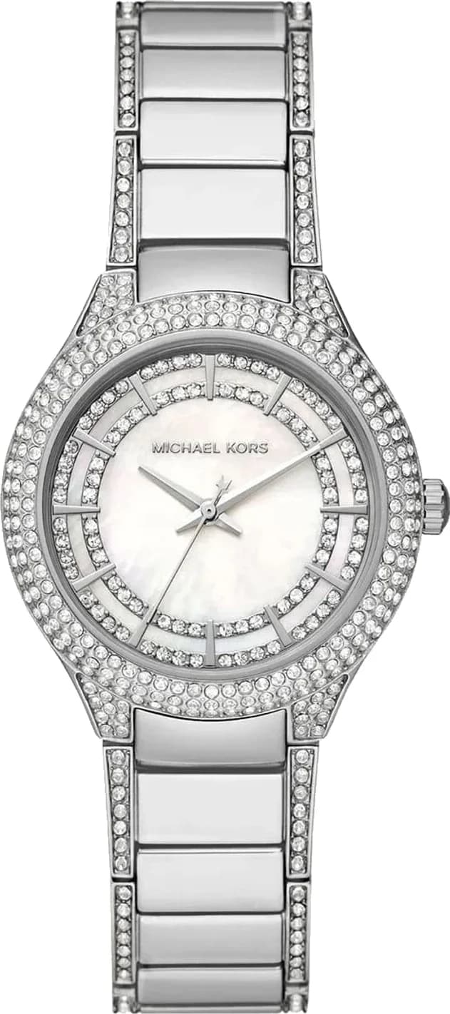 Michael Kors MK4657 montre femme, nacre et bracelet acier argenté