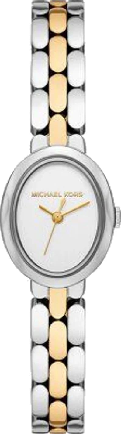 Michael Kors MK4956 montre femme, cadran argenté, bracelet acier bicolore