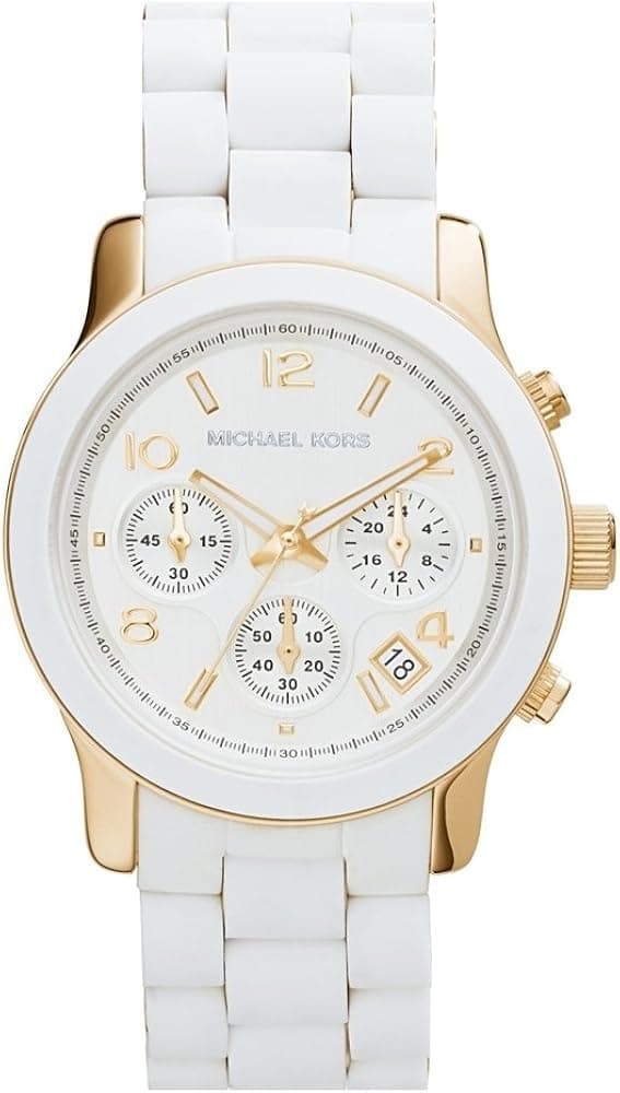 Montre Michael Kors Runway MK5145 bracelet silicone blanc