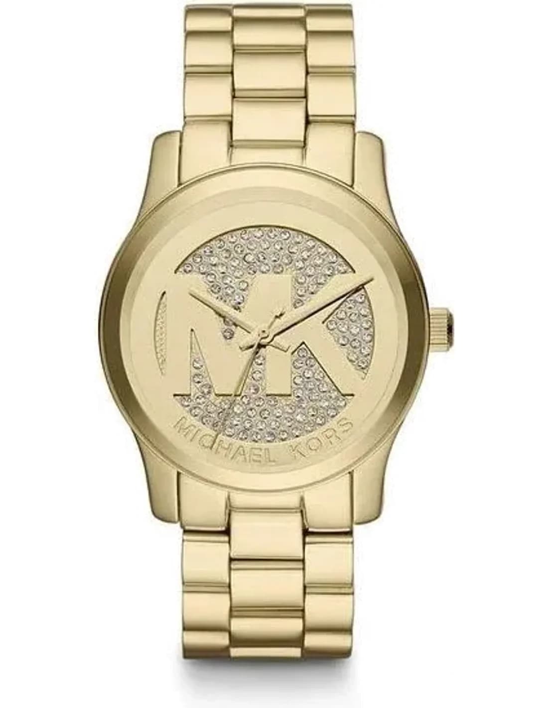 Montre Michael Kors Runway MK5852 Initiales MK dorées vue 2