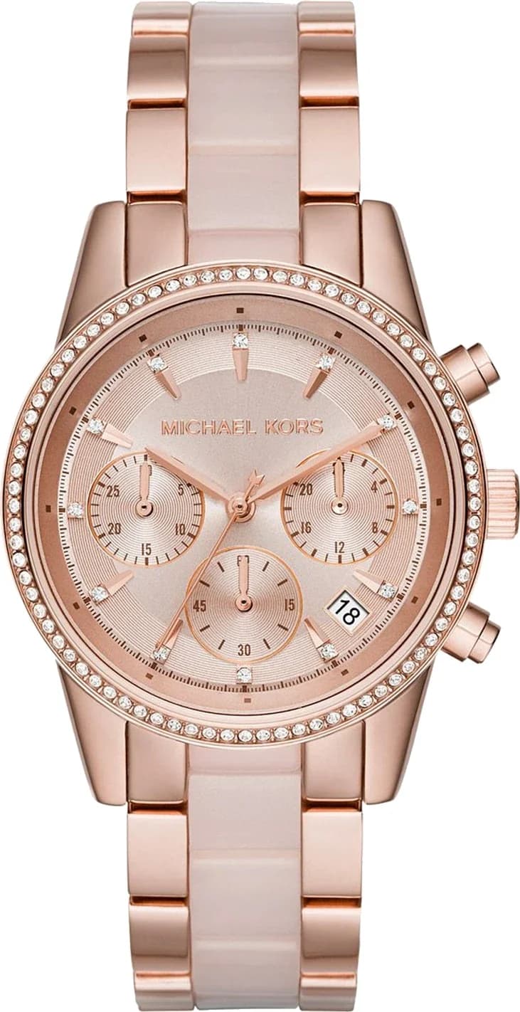 Montre Michael Kors MK6307 femme cadran or rose bracelet acier