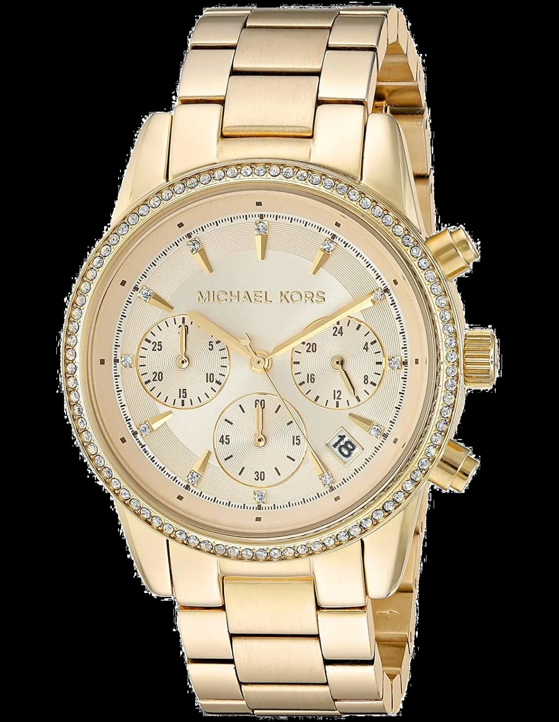 Michael Kors MK6356 vue de côté, bracelet acier