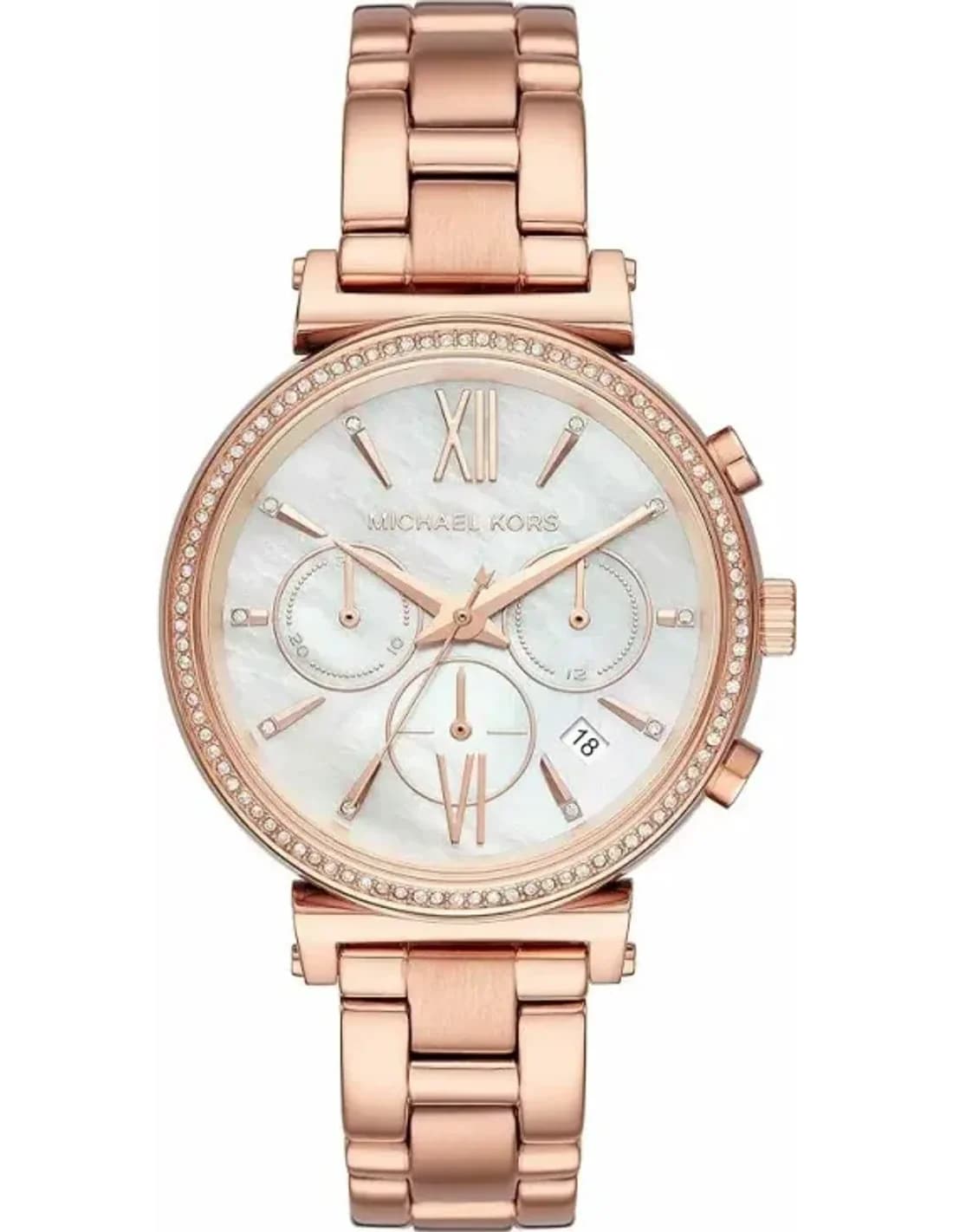 Michael Kors MK6576 vue de côté, bracelet acier