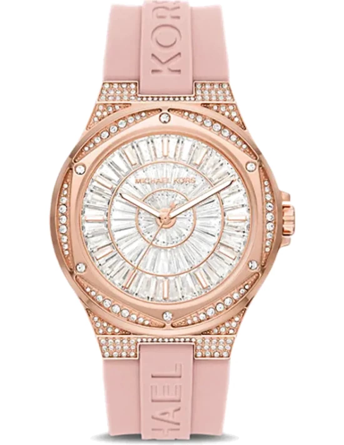 Michael Kors MK7334 vue de côté, bracelet silicone