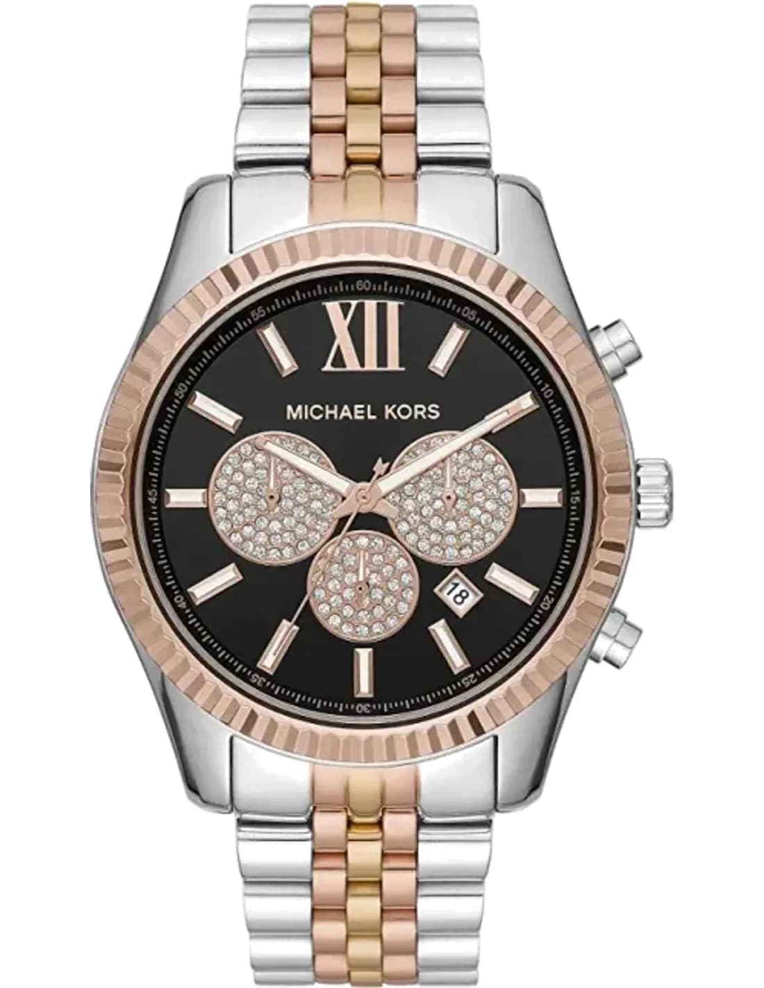 Michael Kors MK8714 vue de côté, bracelet acier