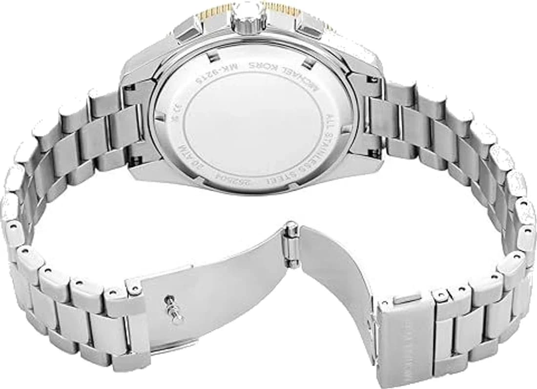 Michael Kors MK9215 côté fond de boîtier argent