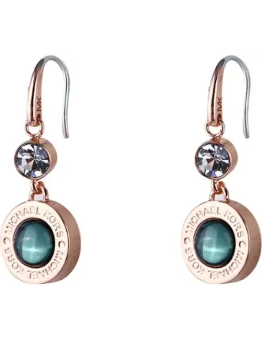 Boucles d'oreilles Michael Kors collection logo plaqué or rose vue 2