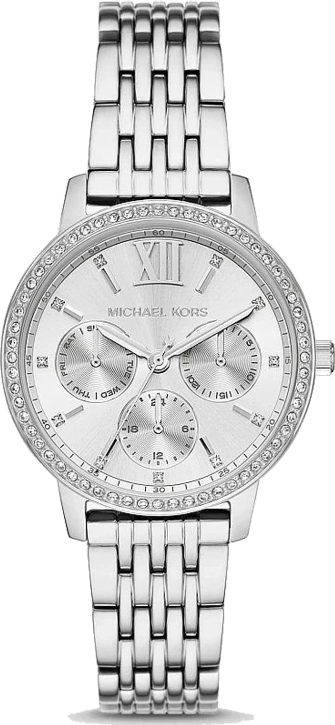 Montre Michael Kors MKO1082 femme cadran blanc bracelet acier