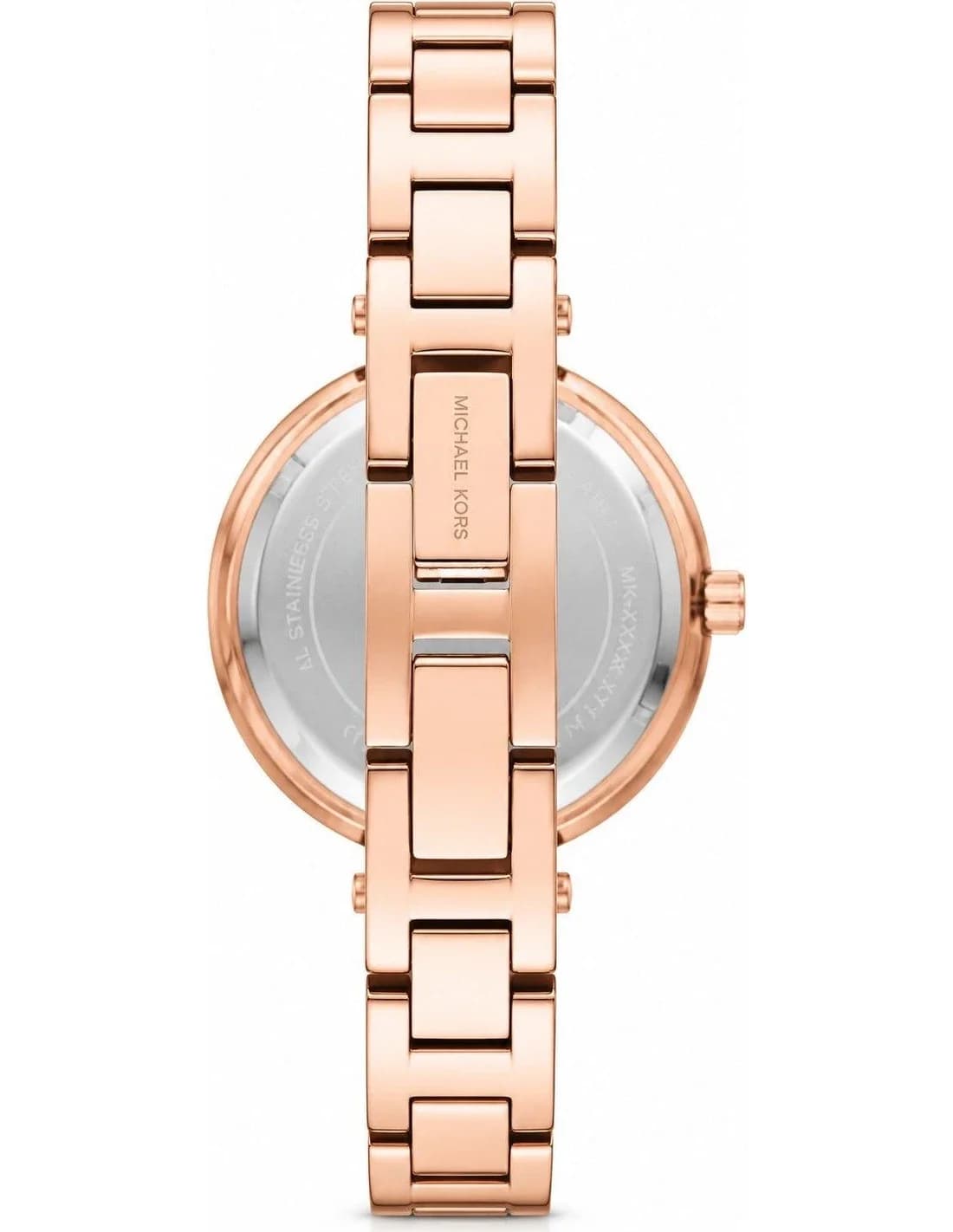 Michael Kors Mini Laney MKO1111 women's rose gold watch, maillons acier strap vue 3