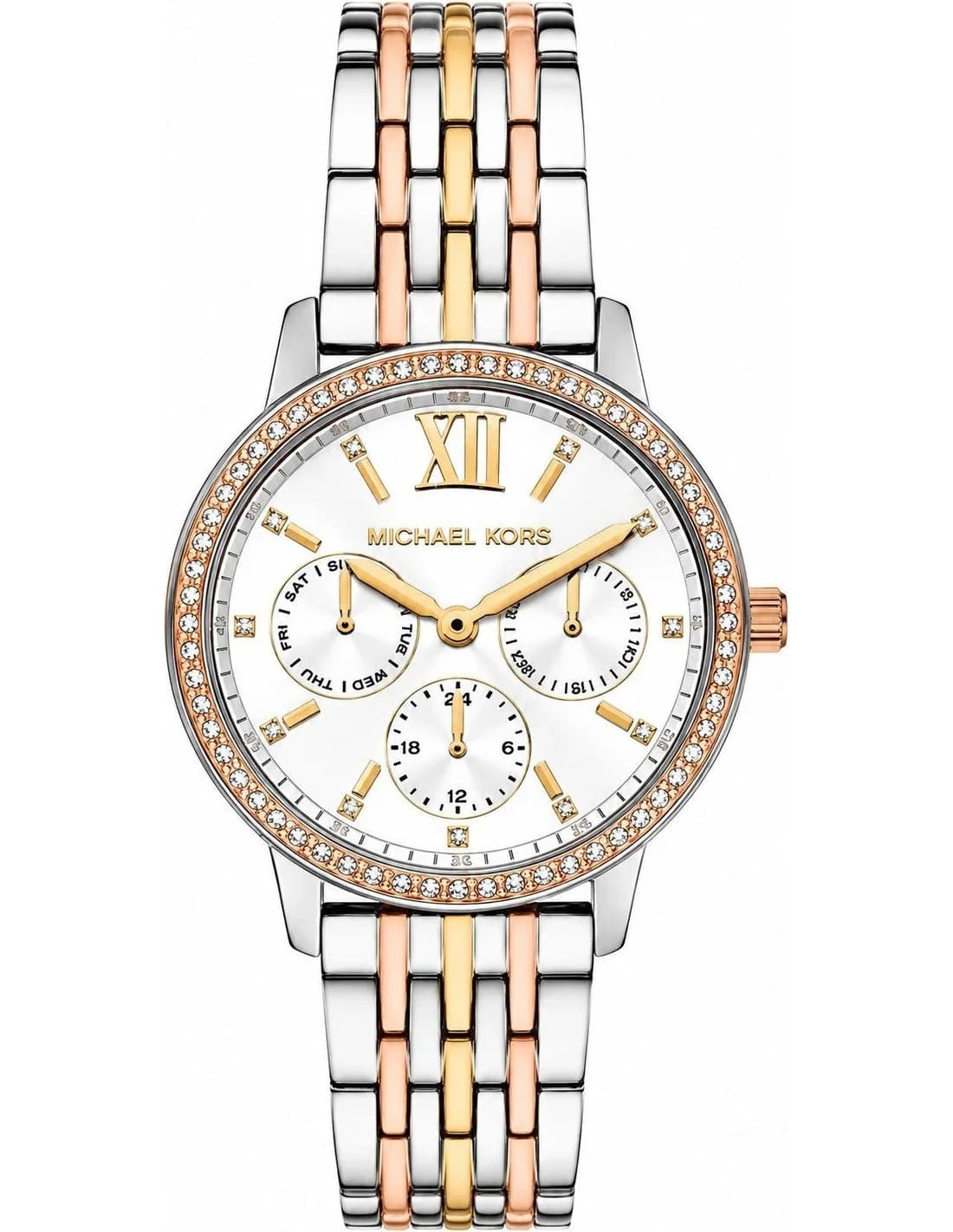 Montre Michael Kors Melissa MKO1117 femme bicolore, bracelet maillons acier