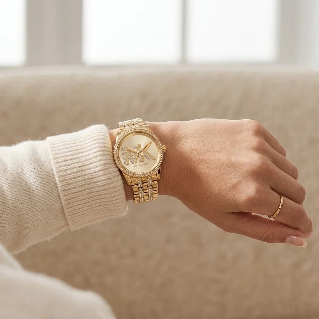 Michael Kors Bryant MK7540 women's gold watch, maillons acier strap vue 5
