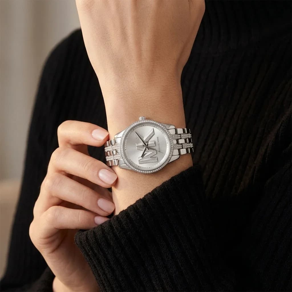 Michael Kors Bryant MK7542 women's silver watch, maillons acier strap vue 5