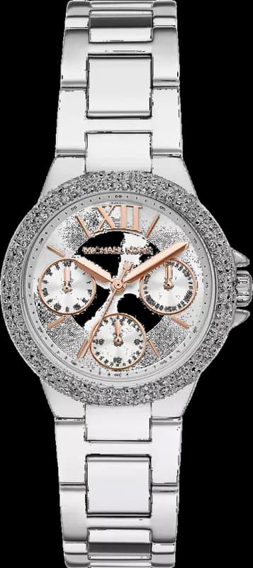 Michael Kors Camille MK7198 Pave Women's Watch white dial and silver stainless steel bracelet